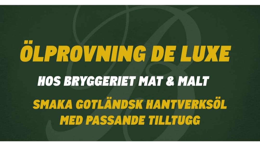 Bryggeriets ölprovning de luxe