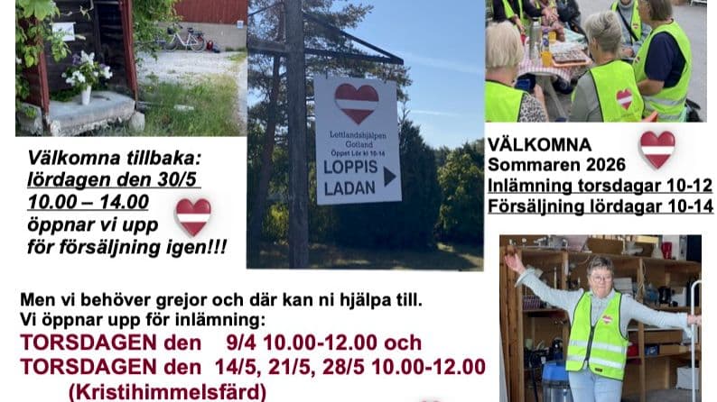 Lettlandshjälpens Loppislada i Ljugarn