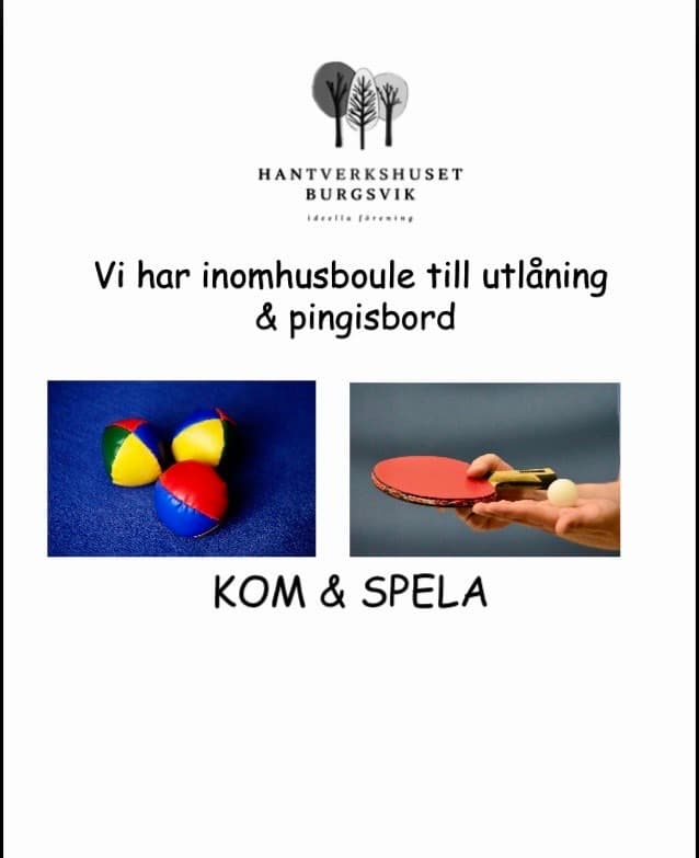 Spela pingis, inomhus boule, fika i vårt café